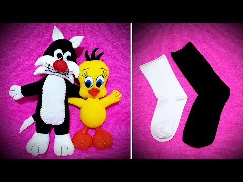 Видео: 💥SOLESTER CAT, ИЗГОТОВЛЕННЫЕ ИЗ НОСОВ / 💯Мой дизайн / 😍Tweety and Sylvester / 💕Looney Tunes