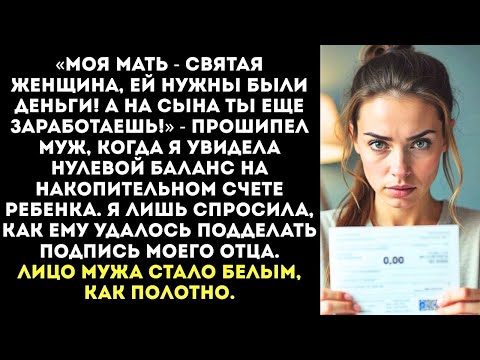 Видео: «Мать важнее твоего спиногрыза!» — прошипел муж, обнулив накопительный счет нашего сына.