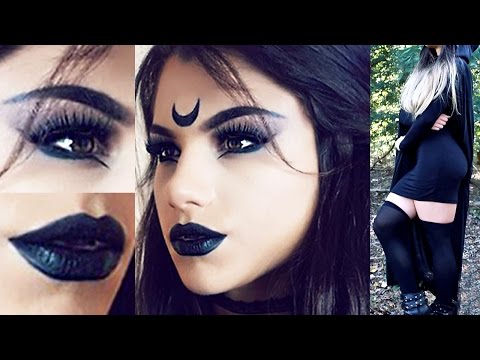 Видео: Урок по макияжу готической ведьмы на ХЭЛЛОУИН! + Идея костюма и прическа!