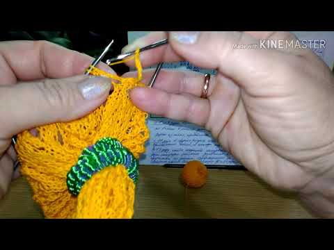 Видео: Ажурные салфетки спицами. Салфетка 5 (часть 3).