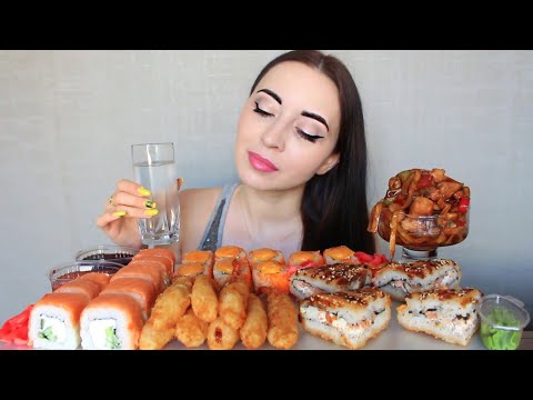 Видео: СУШИ, КРЕВЕТКИ, ЛАПША  ОТ JAPANESE GARDEN SUSHI  / MUKBANG asmr Ayka Emilly