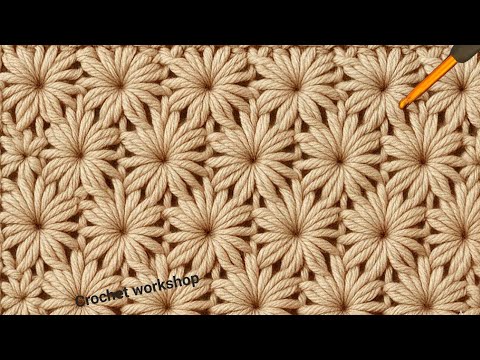 Видео: Этот узор — настоящее произведение искусства! Прекрасный узор для вязания крючком на зиму.