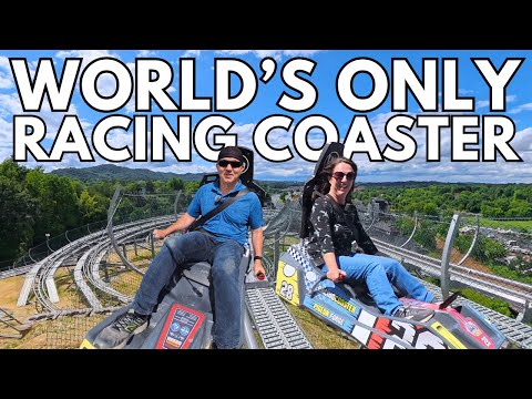 Видео: Катаемся на ЕДИНСТВЕННЫХ в мире гоночных горных американских горках! | НОВЫЙ Pigeon Forge Racing ...