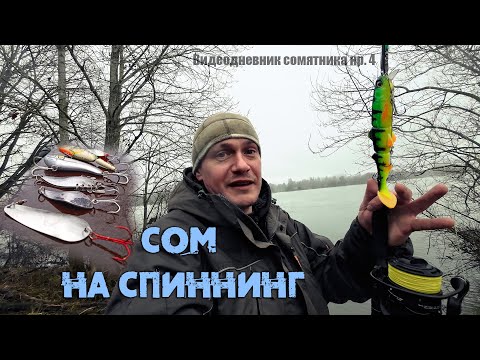 Видео: Ловля СОМА на СПИННИНГ при зимних паводках | Видеодневник нр. 4