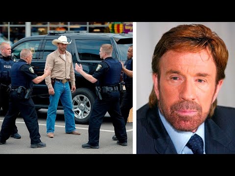 Видео: Офицеры напали на Чака Норриса на парковке, но то, что произошло дальше, потрясло весь участок