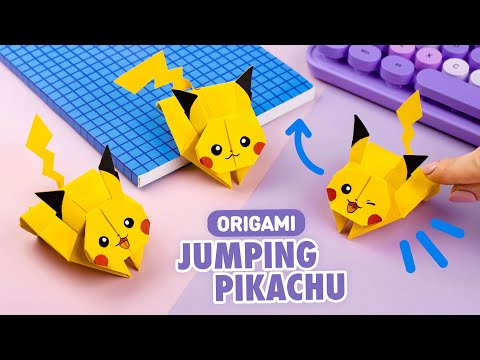 Видео: Оригами Прыгающий Пикачу из бумаги | Origami Jumping Paper Pikachu