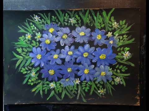 Видео: Простая роспись цветов акрилом 🪻🪻🎨