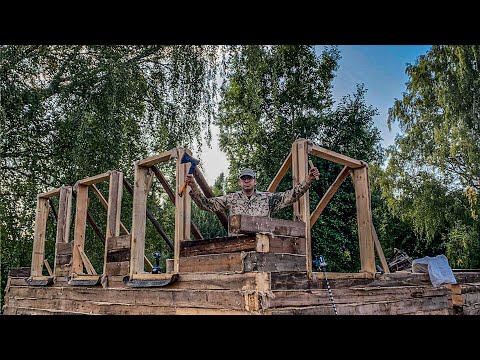 Видео: Строящаяся мастерская становится выше. Жизнь в безлюдной деревне