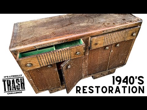 Видео: РЕСТАВРАЦИЯ серванта в стиле ар-деко 1940-х годов | YouTube-челлендж «Literally Trash»