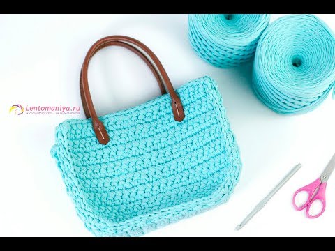 Видео: Сумка из трикотажной пряжи в официальном стиле. Простая