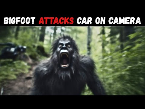 Видео: Жуткийй Bigfoot Напал на машину Снятый На Камеру | Bigfoot attacks car on camera
