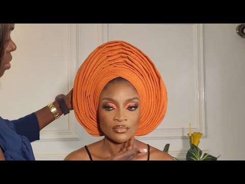 Видео: Как завязать нигерийский свадебный веер в стиле геле // Учебное пособие по геле Ace