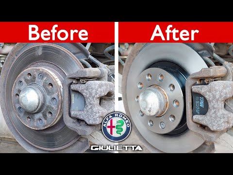 Видео: Замена задних тормозов Alfa Giulietta, дисков и колодок