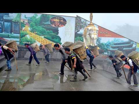 Видео: Последние носильщики Китая носят 2 тонны в день, скрывают работу от детей. Зарплата?