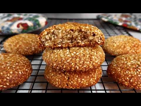 Видео: Кунжутное Хрустящее Печенье простой и полезный рецепт с медом кето Sesame Honey Healthy Cookies Keto