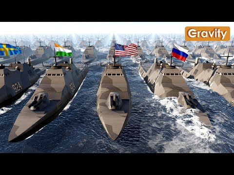 Видео: Общее количество боевых кораблей по странам