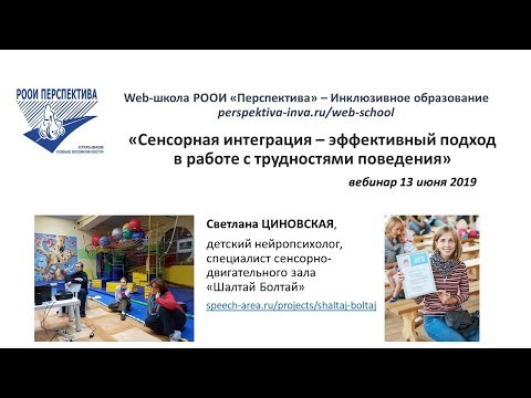 Видео: Вебинар: Сенсорная интеграция – эффективный подход в работе с трудностями поведения (13.06.2019)