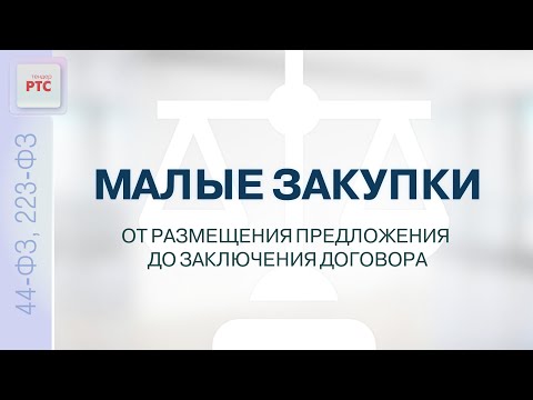 Видео: Малые закупки от размещения предложения до заключения договора (02.06.2023)