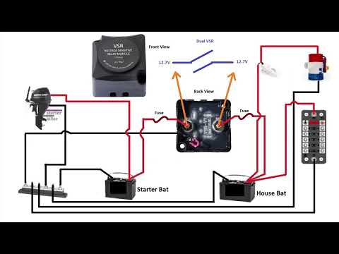 Видео: Как установить реле напряжения (VSR) на лодке, включая схему электропроводки