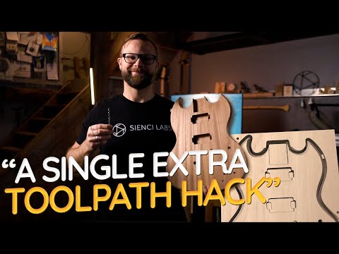 Видео: Изготовление гитары на станке с ЧПУ, часть 1: 3D-free подход с плоской черновой концевой фрезой 1...