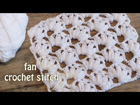 Видео: Веерный узор крючком от угла 📿 Fan crochet stitch