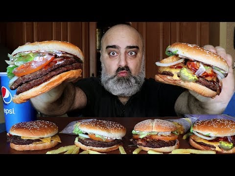 Видео: ВЫЗОВ!!! БУРГЕРОВ МНОГО НЕ БЫВАЕТ!!! | Жру.ру#200 | ASMR MukBang