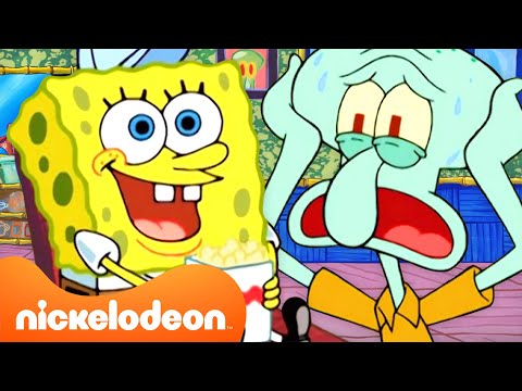 Видео: Губка Боб | Герои Спанч Боба тусуются у Сквидварда 30 минут 🦑 | Nickelodeon Cyrillic