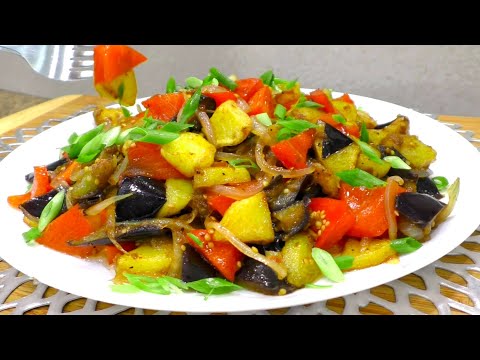 Видео: Самая вкусная жареная картошка с баклажанами без мяса!