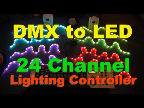 Видео: Светодиодный контроллер DMX 512 на 24 канала для ваших светодиодных лент