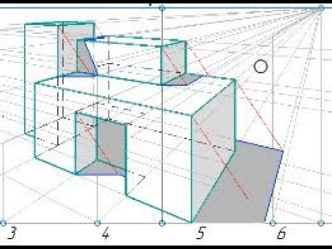 Видео: Тени в перспективе:  Начертательная геометрия.  2D построения в Компасе 3D