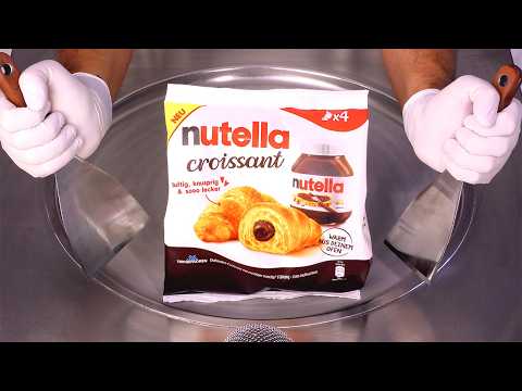 Видео: Превращаем круассан с Нутеллой в роллы с мороженым! Удовлетворяющее фуд-арт (АСМР)