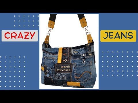 Видео: Джинсовая сумка в стиле "crazy jeans"