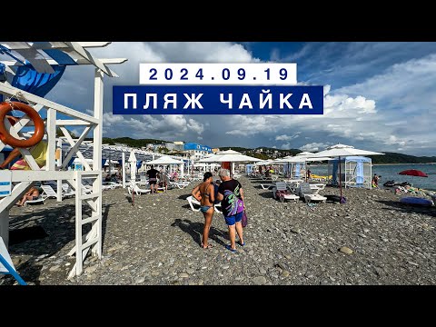 Видео: На море в поселке Лазаревское, 19 сентября 2024, пляж Чайка.