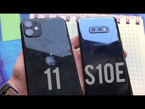 Видео: Samsung S10e vs iPhone 11 срниение