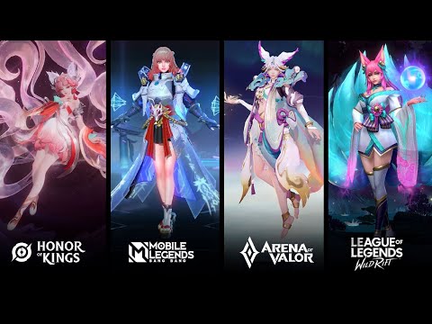 Видео: Ари, Гвиневра, Даджи, Лилиана: Сравнение кожи | Wildrift против HOK против AOV против MLBB