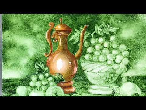 Видео: Как написать керамический кувшин Oil painting