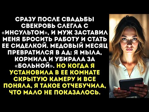 Видео: Вместо медового месяца муж заставил меня ухаживать за «парализованной» свекровью.