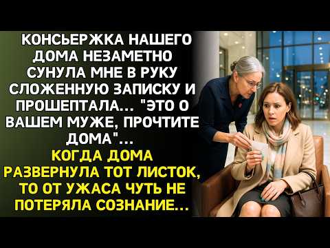 Видео: ИСТОРИЯ ДО СЛËЗ: Это о вашем муже  шепнула консьержка, передавая записку. Прочитав её, я онемела...