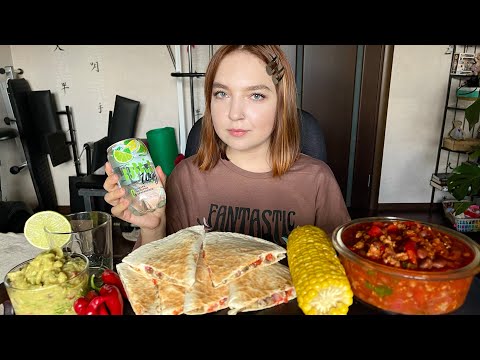 Видео: Мукбанг | Чили нон карне, кесадилья, гуакамоле | Mukbang | Cili non carne, quesadilla, guacamole🇲🇽