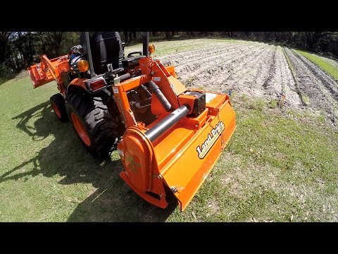 Видео: Роторный культиватор Land Pride RTA1250 на базе Kubota B2601