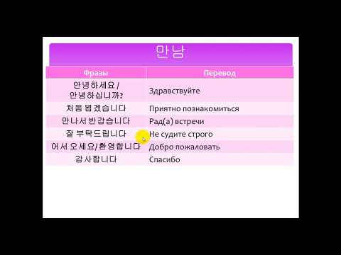 Видео: Изучаем корейский  язык. Встреча 만남 / Learning Korean. First meeting