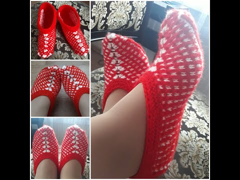 Видео: Тапочки- следочки "Новогодние"