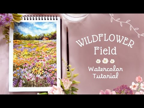Видео: Научитесь рисовать красочное поле полевых цветов акварелью.