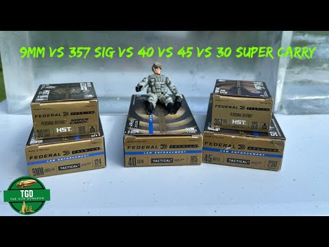 Видео: 9 мм VS 40 S&W VS 357 Sig VS 45 ACP VS 30 Super Carry | Все модели Federal HST | Разборки коротко...