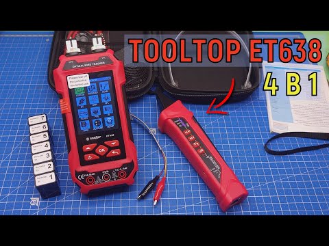 Видео: TOOLTOP ЕТ638 4 в 1 Универсальный тестер сетевых кабелей, проверка оптоволокна, мультиметр, NCV