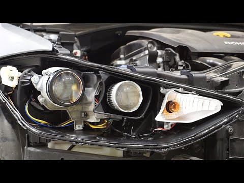 Видео: Светодиодные (БиЛед) линзы AMS: +700% яркости для Hyundai Elantra