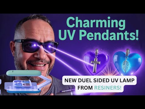 Видео: Тест двухсторонней УФ-лампы на смоле: подвески-кабошоны (шармы, водоотверждаемые) @Resinersofficial