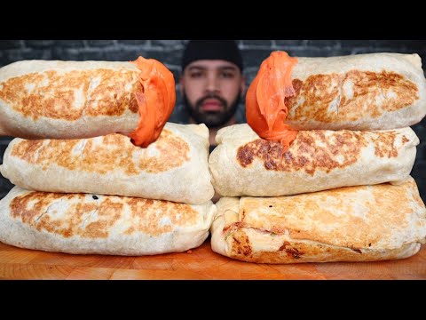 Видео: ASMR поедает гигантские буррито