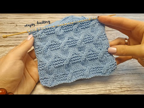 Видео: ОРИГИНАЛЬНЫЙ Узор Спицами Косы с Платочной вязкой | Aran Cable knitting stitch pattern