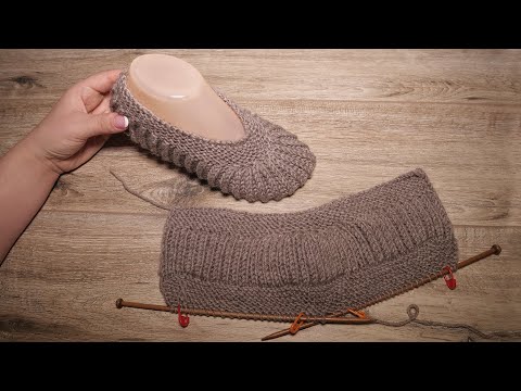 Видео: Следки «Лате Меланж» спицами ☕ Slippers «Late Melange» knitting pattern